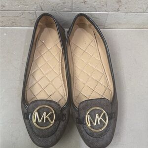 Michael Kors Dark Brown Loafers with Gold Accent
